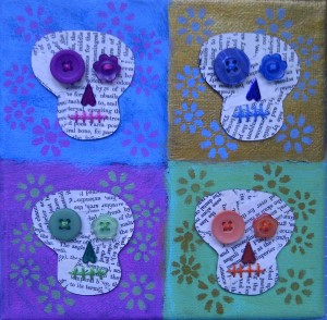Day of the dead skulls canvas